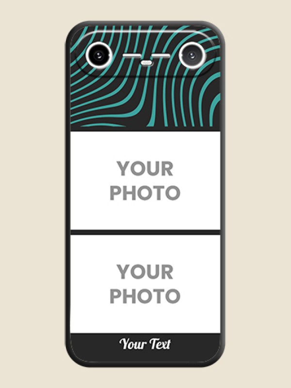 Custom Wave Pattern with 2 Image Holder On Space Black Custom Soft Matte Mobile Back Cover - Tecno Pova Slim 5G - alternate view