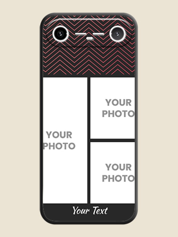 Custom Wave Pattern with 3 Image Holder On Space Black Custom Soft Matte Mobile Back Cover - Tecno Pova Slim 5G - alternate view