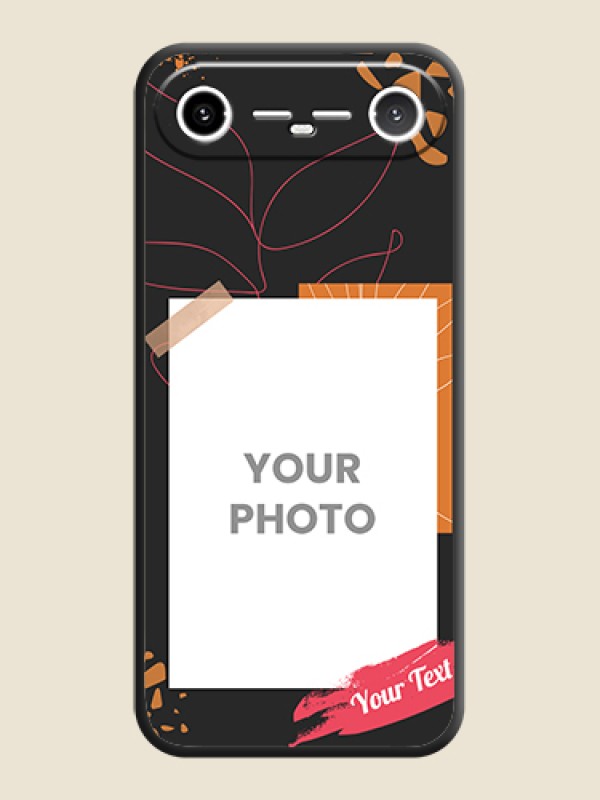 Custom Orange Photo Frame On Space Black Custom Soft Matte Mobile Back Cover - Tecno Pova Slim 5G - alternate view