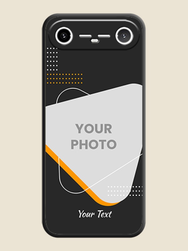 Custom Yellow Triangle on Photo On Space Black Custom Soft Matte Mobile Back Cover - Tecno Pova Slim 5G - alternate view