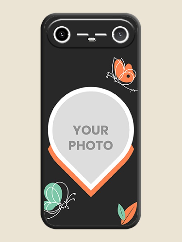 Custom Upload Pic With Simple Butterly Design On Space Black Custom Soft Matte Mobile Back Cover - Tecno Pova Slim 5G - alternate view