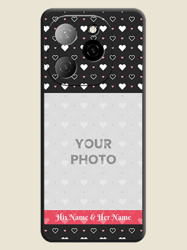 Custom White Color Love Symbols with Text Design on Photo On Space Black Custom Soft Matte Mobile Back Cover - Spark 20 Pro 5G - alternate view