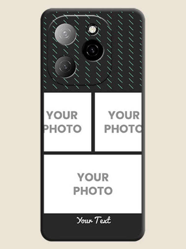 Custom Cross Dotted Pattern with 2 Image Holder On Space Black Custom Soft Matte Mobile Back Cover - Spark 20 Pro 5G - alternate view