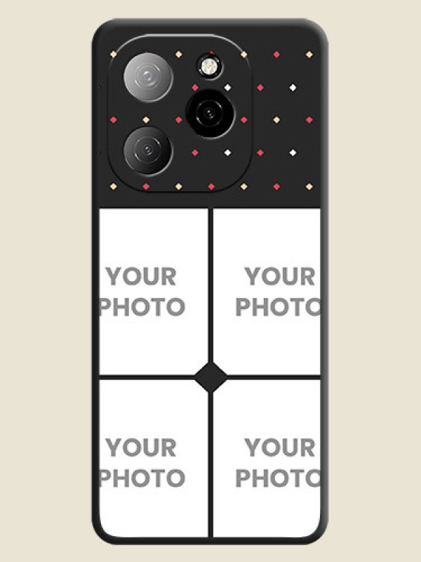 Custom Multicolor Dotted Pattern with 4 Image Holder On Space Black Custom Soft Matte Mobile Back Cover - Spark 20 Pro 5G - alternate view