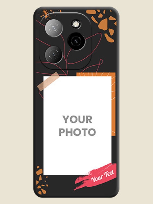 Custom Orange Photo Frame On Space Black Custom Soft Matte Mobile Back Cover - Spark 20 Pro 5G - alternate view