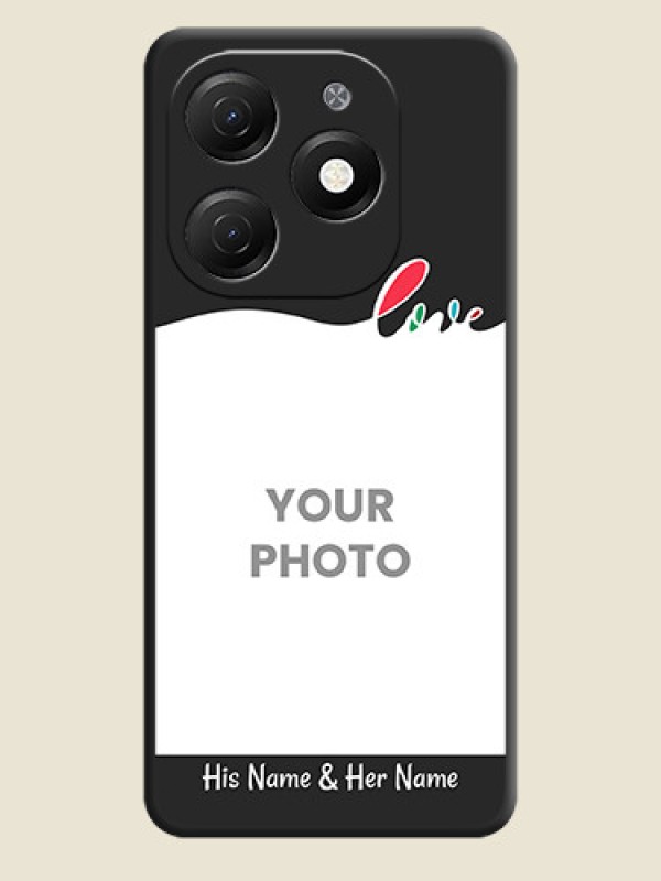 Custom Fall in Love Pattern with Picture - Photo on Space Black Soft Matte Mobile Case - Tecno Spark 20 - alternate view