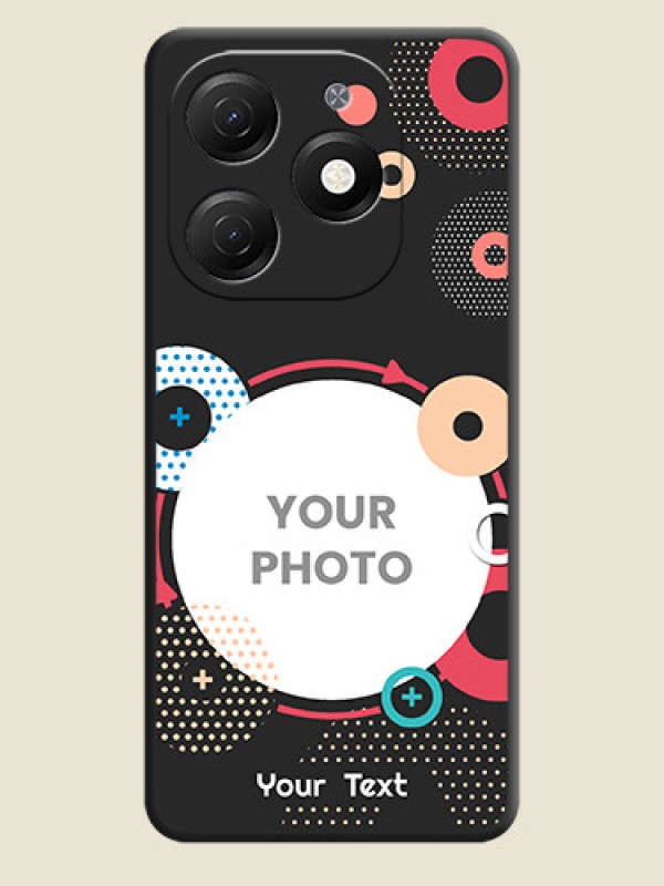 Custom Multicoloured Round Image on Personalised Space Black Soft Matte Cases - Tecno Spark 20 - alternate view