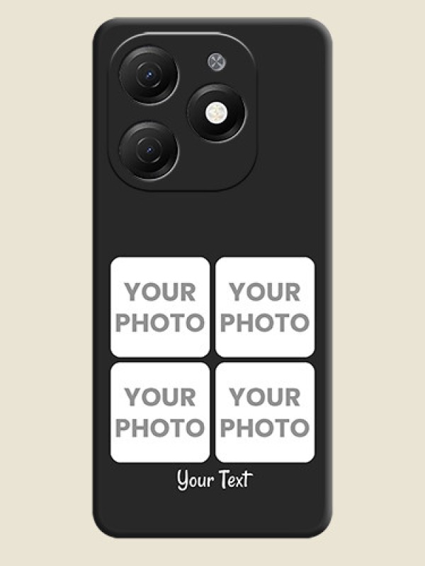 Custom Floral Art with 6 Image Holder - Photo on Space Black Soft Matte Mobile Case - Tecno Spark 20 - alternate view