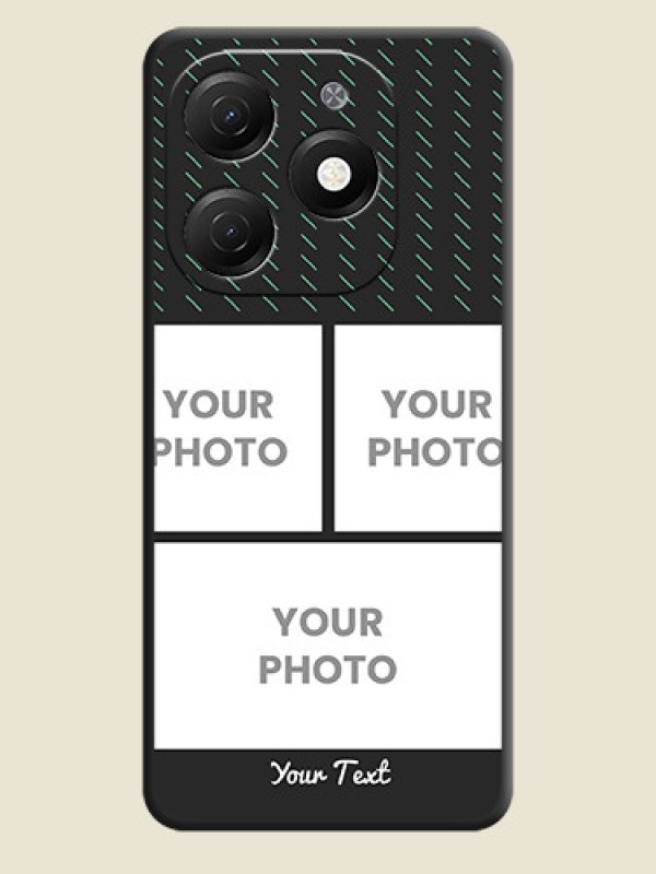 Custom Cross Dotted Pattern with 2 Image Holder on Personalised Space Black Soft Matte Cases - Tecno Spark 20 - alternate view