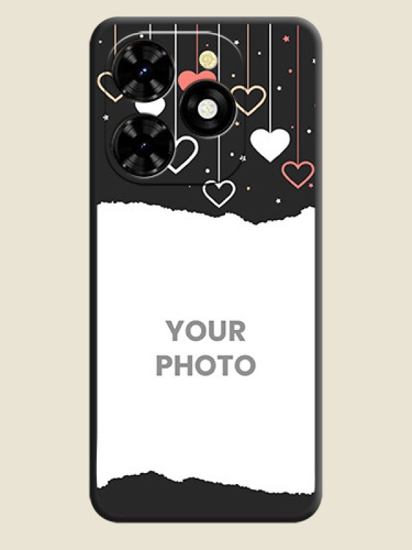 Custom Love Hangings with Splash Wave Picture on Space Black Custom Soft Matte Phone Back Cover - Tecno Spark 20C - alternate view