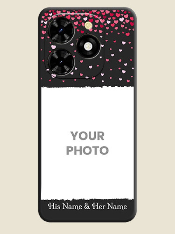 Custom Fall in Love with Your Partner - Photo on Space Black Soft Matte Phone Cover - Tecno Spark 20C - alternate view