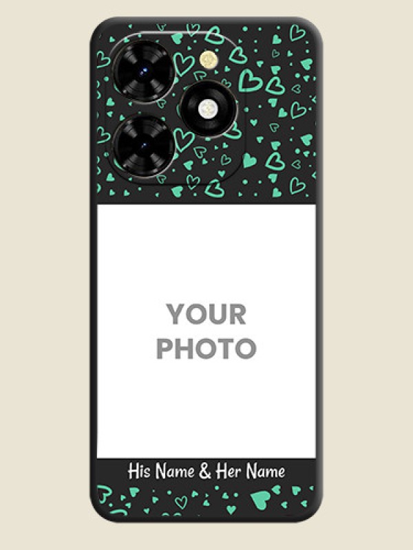 Custom Sea Green Indefinite Love Pattern - Photo on Space Black Soft Matte Mobile Cover - Tecno Spark 20C - alternate view