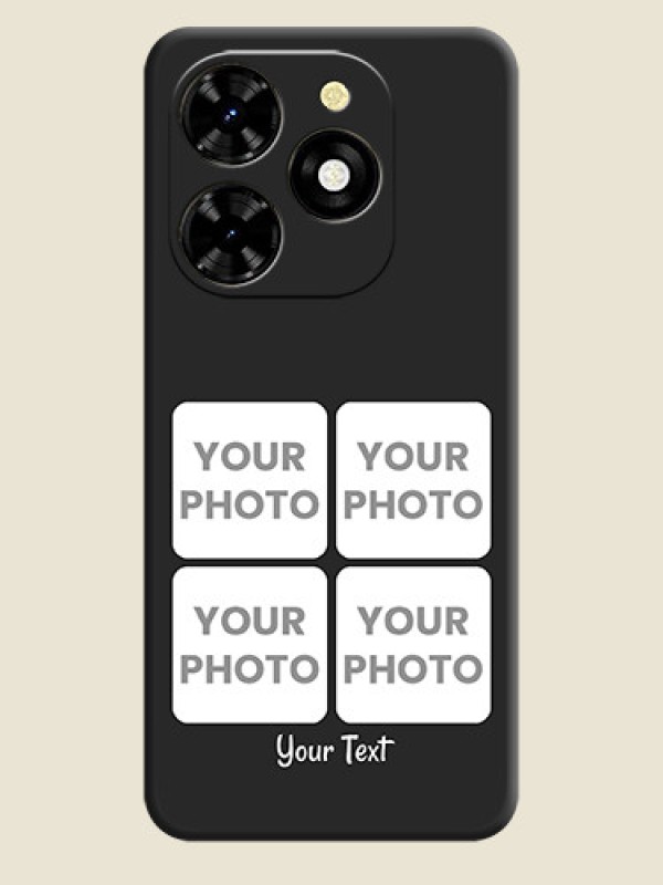 Custom Floral Art with 6 Image Holder - Photo on Space Black Soft Matte Mobile Case - Tecno Spark 20C - alternate view