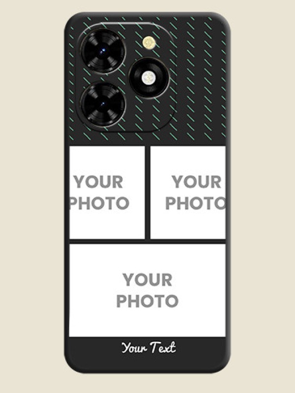 Custom Cross Dotted Pattern with 2 Image Holder on Personalised Space Black Soft Matte Cases - Tecno Spark 20C - alternate view