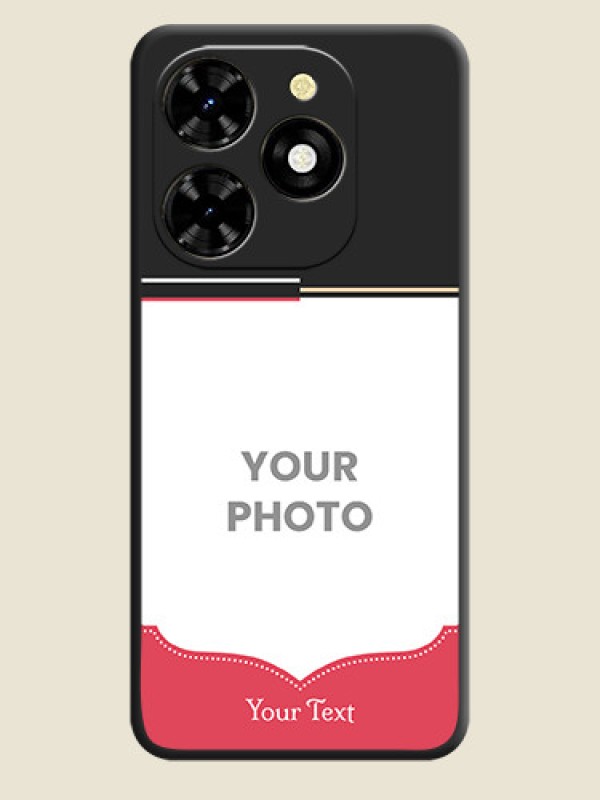 Custom Classic Plain Design with Name - Photo on Space Black Soft Matte Phone Cover - Tecno Spark 20C - alternate view