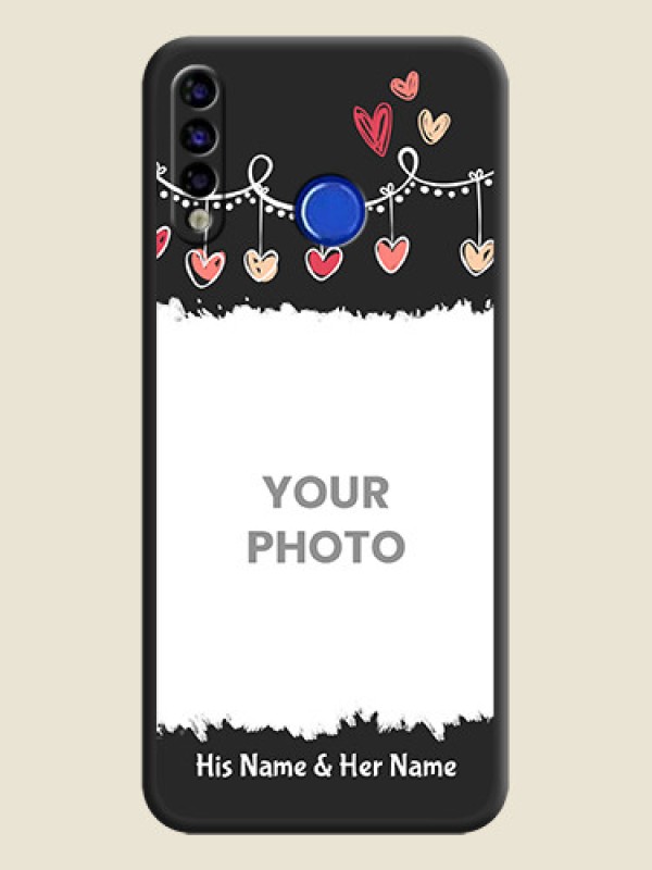 Custom Pink Love Hangings with Name on Space Black Custom Soft Matte Phone Cases - Tecno Spark 4 - alternate view