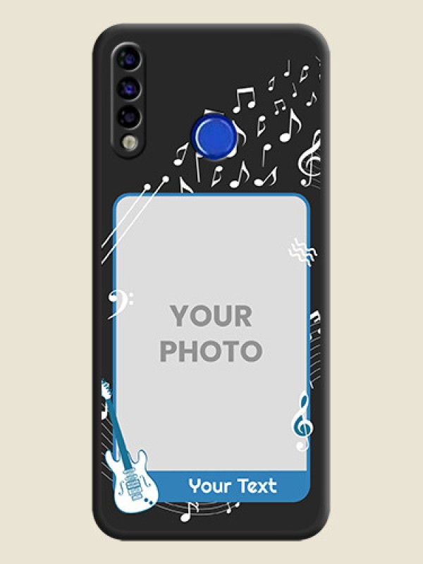 Custom Musical Theme Design with Text on Photo on Space Black Soft Matte Mobile Case - Tecno Spark 4 - alternate view