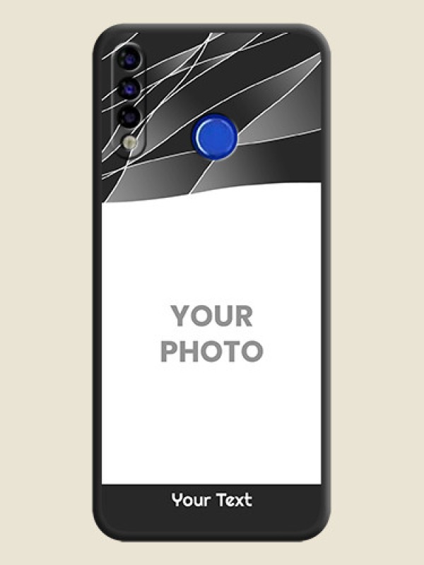 Custom Mixed Wave Lines on Photo on Space Black Soft Matte Mobile Cover - Tecno Spark 4 - alternate view