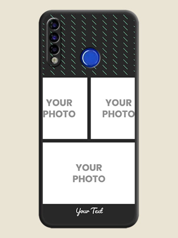 Custom Cross Dotted Pattern with 2 Image Holder  on Personalised Space Black Soft Matte Cases - Tecno Spark 4 - alternate view