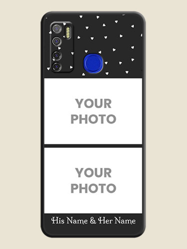 Custom Miniature Love Symbols with Name on Space Black Custom Soft Matte Back Cover - Tecno Spark 5 Pro - alternate view