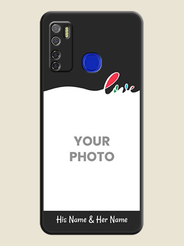 Custom Fall in Love Pattern with Picture on Photo on Space Black Soft Matte Mobile Case - Tecno Spark 5 Pro - alternate view