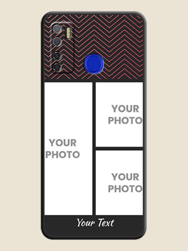 Custom Wave Pattern with 3 Image Holder on Space Black Custom Soft Matte Back Cover - Tecno Spark 5 Pro - alternate view