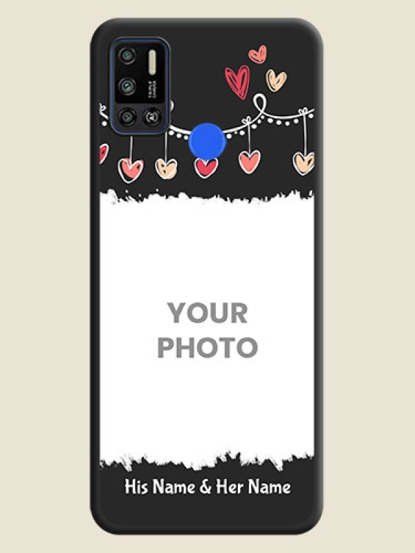 Custom Pink Love Hangings with Name on Space Black Custom Soft Matte Phone Cases - Tecno Spark 6 Air - alternate view