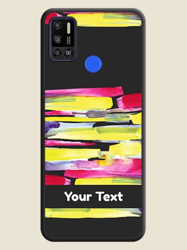 Custom Brush Coloured on Space Black Personalized Soft Matte Phone Covers - Tecno Spark 6 Air - alternate view