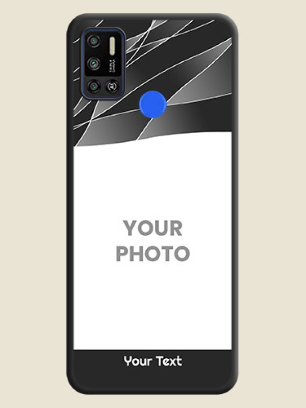 Custom Mixed Wave Lines on Photo on Space Black Soft Matte Mobile Cover - Tecno Spark 6 Air - alternate view