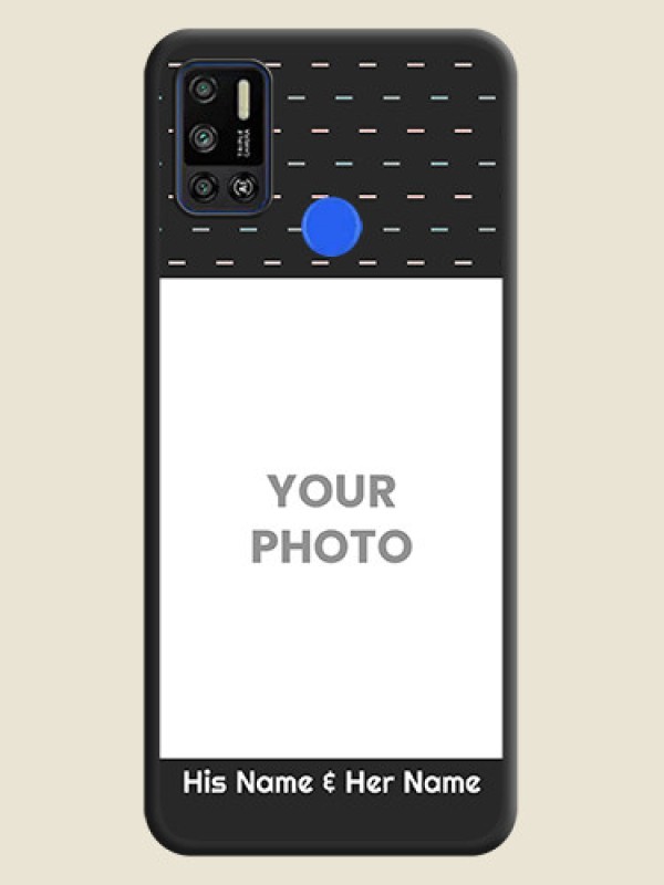 Custom Line Pattern Design with Text on Space Black Custom Soft Matte Phone Back Cover - Tecno Spark 6 Air - alternate view