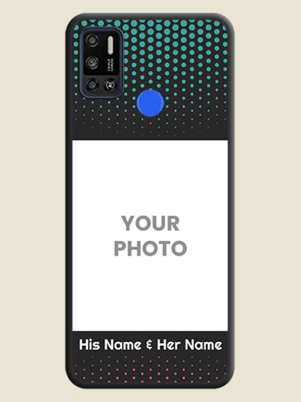 Custom Faded Dots with Grunge Photo Frame and Text on Space Black Custom Soft Matte Phone Cases - Tecno Spark 6 Air - alternate view