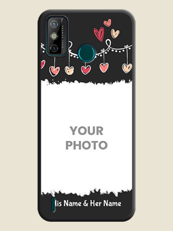 Custom Pink Love Hangings with Name on Space Black Custom Soft Matte Phone Cases - Tecno Spark 6 Go - alternate view