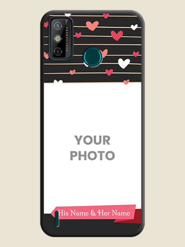 Custom Love Pattern with Name on Pink Ribbon  on Photo on Space Black Soft Matte Back Cover - Tecno Spark 6 Go - alternate view