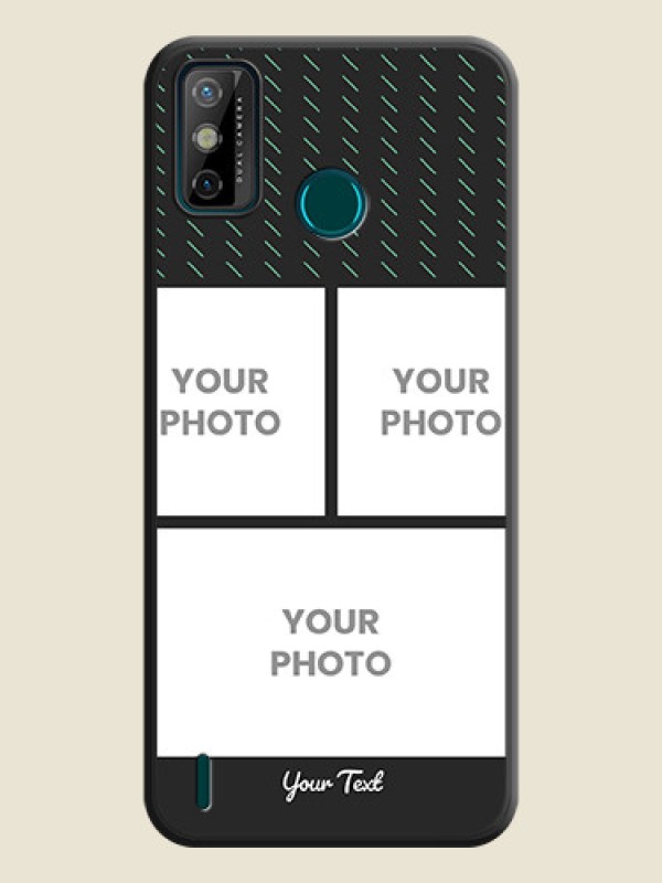 Custom Cross Dotted Pattern with 2 Image Holder  on Personalised Space Black Soft Matte Cases - Tecno Spark 6 Go - alternate view