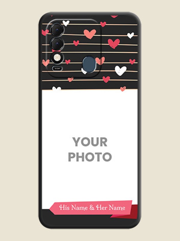 Custom Love Pattern with Name on Pink Ribbon  on Photo on Space Black Soft Matte Back Cover - Tecno Spark 8 - alternate view