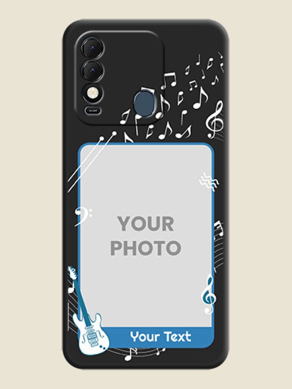 Custom Musical Theme Design with Text on Photo on Space Black Soft Matte Mobile Case - Tecno Spark 8 - alternate view