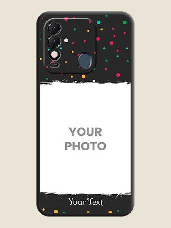 Custom Multicolor Dotted Pattern with Text on Space Black Custom Soft Matte Phone Back Cover - Tecno Spark 8 - alternate view