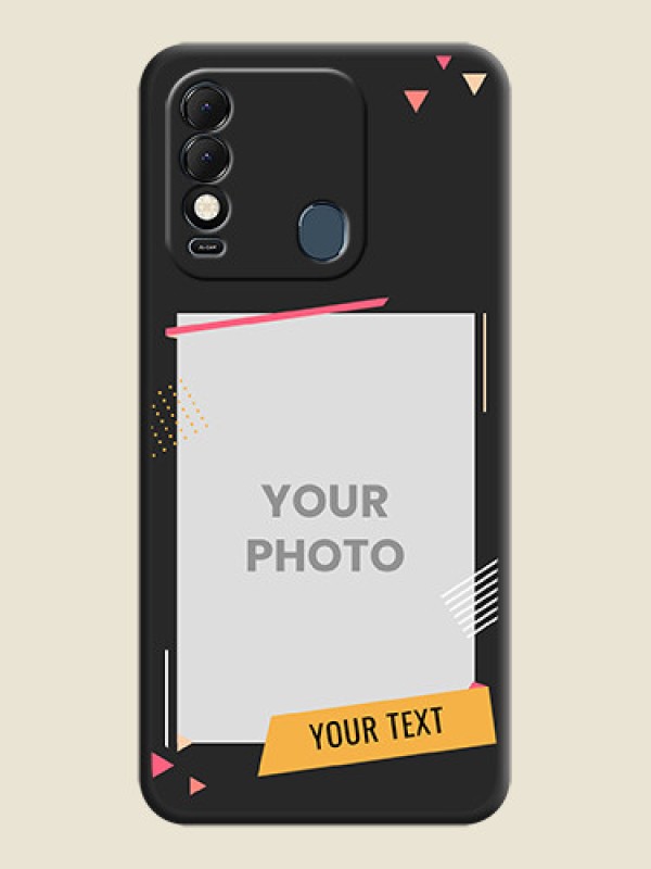 Custom Photo Frame with Triangle Small Dots on Photo on Space Black Soft Matte Back Cover - Tecno Spark 8 - alternate view
