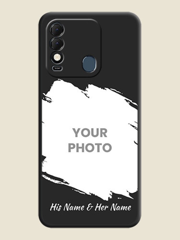 Custom Grunge Brush Strokes on Photo on Space Black Soft Matte Back Cover - Tecno Spark 8 - alternate view