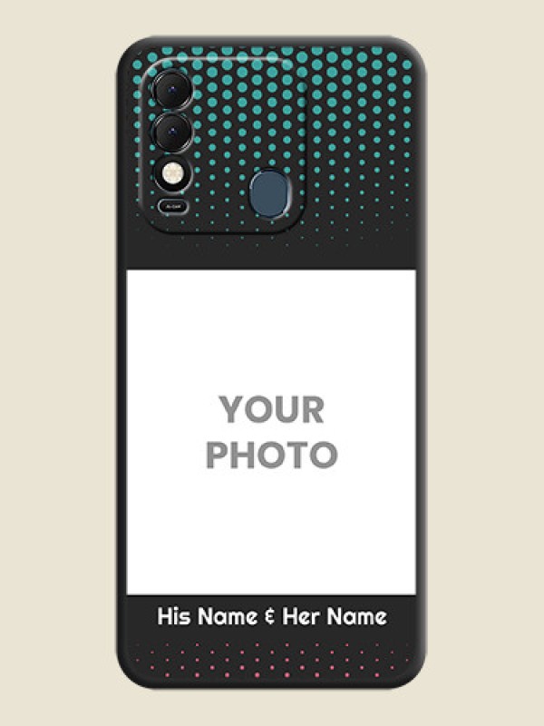 Custom Faded Dots with Grunge Photo Frame and Text on Space Black Custom Soft Matte Phone Cases - Tecno Spark 8 - alternate view