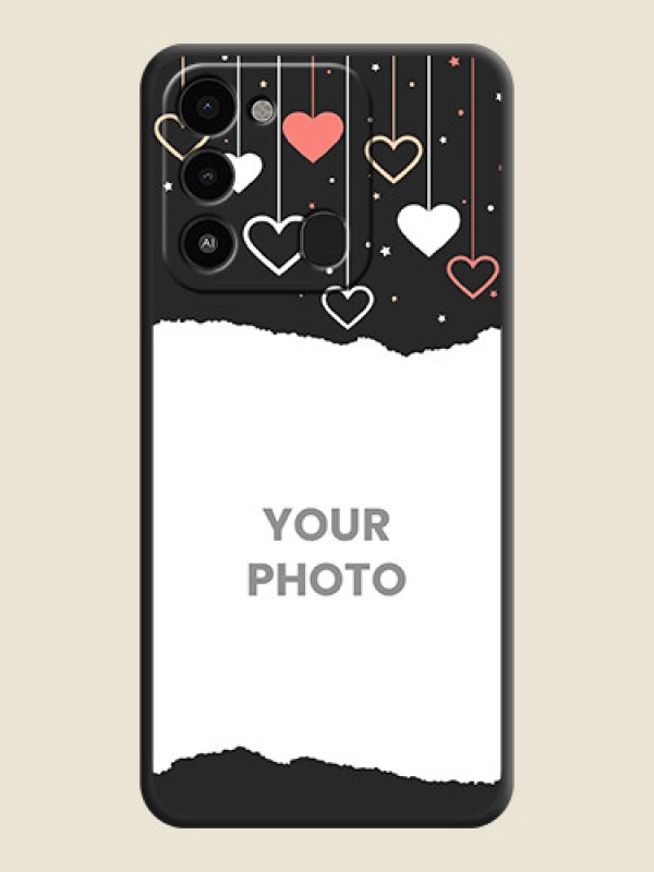 Custom Love Hangings with Splash Wave Picture on Space Black Custom Soft Matte Phone Back Cover - Tecno Spark 8C - alternate view