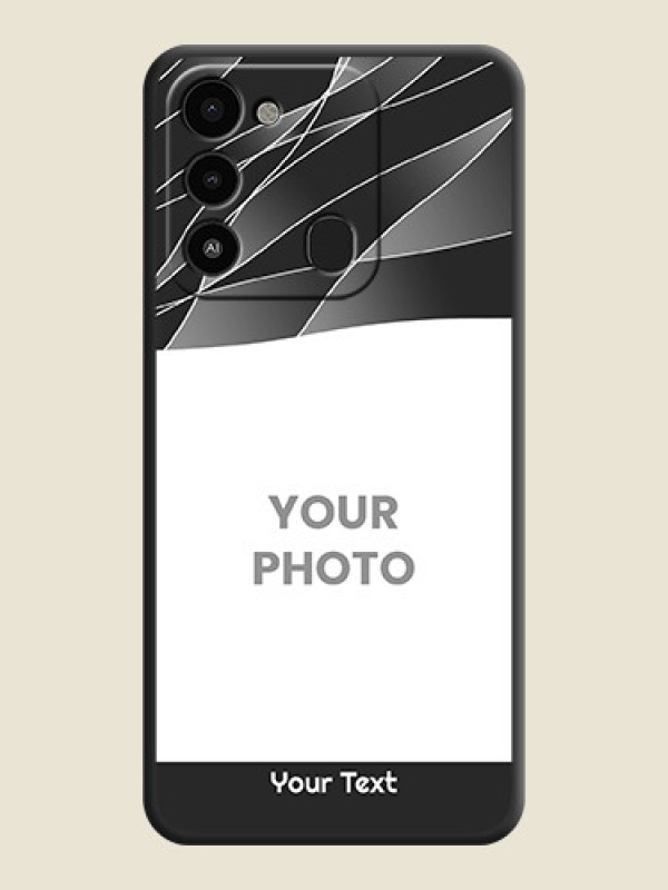 Custom Mixed Wave Lines on Photo on Space Black Soft Matte Mobile Cover - Tecno Spark 8C - alternate view