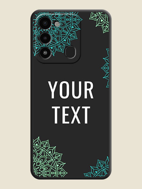 Custom Your Name with Floral Design on Space Black Custom Soft Matte Back Cover - Tecno Spark 8C - alternate view
