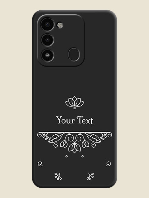 Custom Lotus Garden Custom Text On Space Black Personalized Soft Matte Phone Covers -Tecno Spark 8C - alternate view