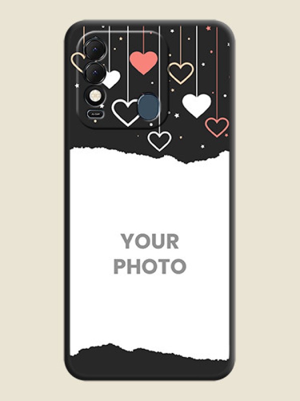 Custom Love Hangings with Splash Wave Picture on Space Black Custom Soft Matte Phone Back Cover - Tecno Spark 8T - alternate view