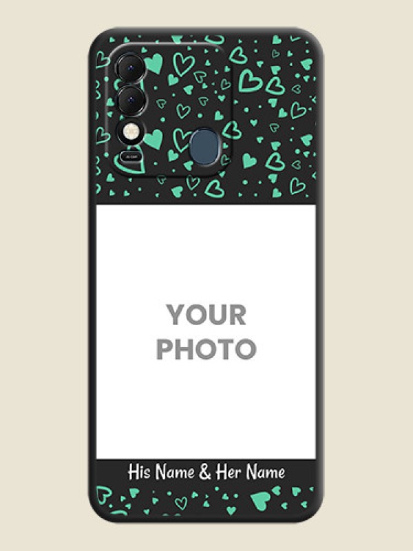 Custom Sea Green Indefinite Love Pattern on Photo on Space Black Soft Matte Mobile Cover - Tecno Spark 8T - alternate view