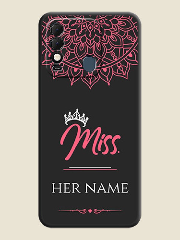 Custom Mrs Name with Floral Design on Space Black Personalized Soft Matte Phone Covers - Tecno Spark 8T - alternate view
