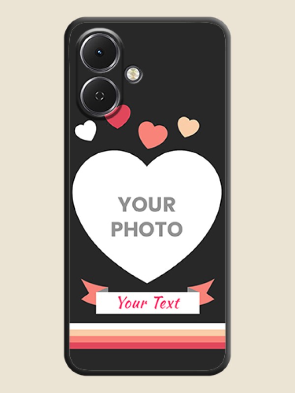 Custom Love Shaped Photo with Colorful Stripes On Space Black Custom Soft Matte Mobile Back Cover - Tecno Spark Go 2 - alternate view