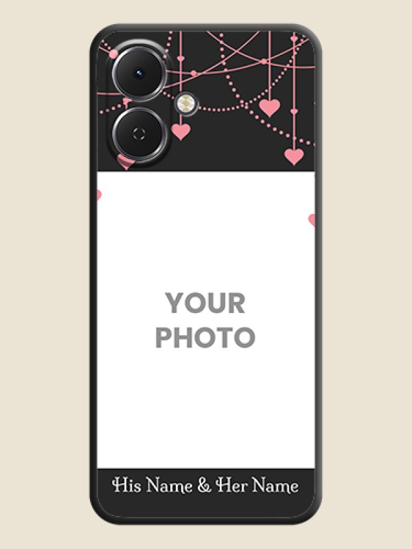 Custom Pink Love Hangings with Text On Space Black Custom Soft Matte Mobile Back Cover - Tecno Spark Go 2 - alternate view