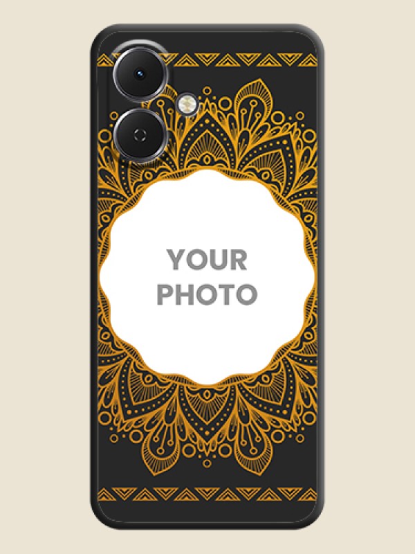 Custom Round Image with Floral Design On Space Black Custom Soft Matte Mobile Back Cover - Tecno Spark Go 2 - alternate view